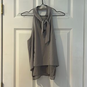 Light gray tank with tie at neck